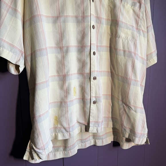 Tommy Bahama 100% Silk Plaid Button Down Shirt – Size XL - Picture 4 of 6